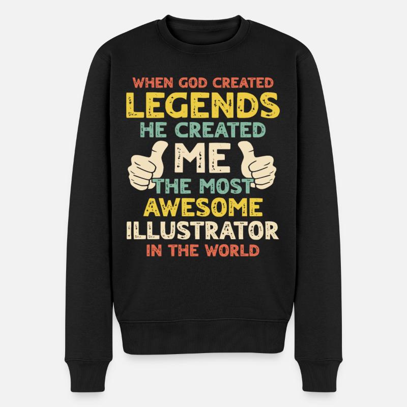 Illustrator - Männer Premium Bio Pullover - Schwarz