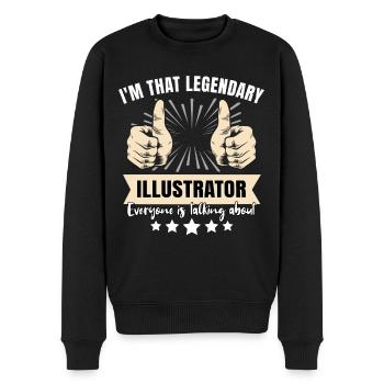 Legendary Illustrator - Men's Premium Organic Jumper - black - Front - Nico (187cm)