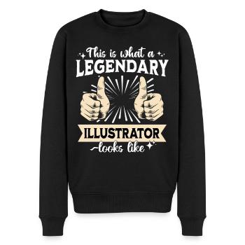 Legendary Illustrator - Men's Premium Organic Jumper - black - Front - Nico (187cm)