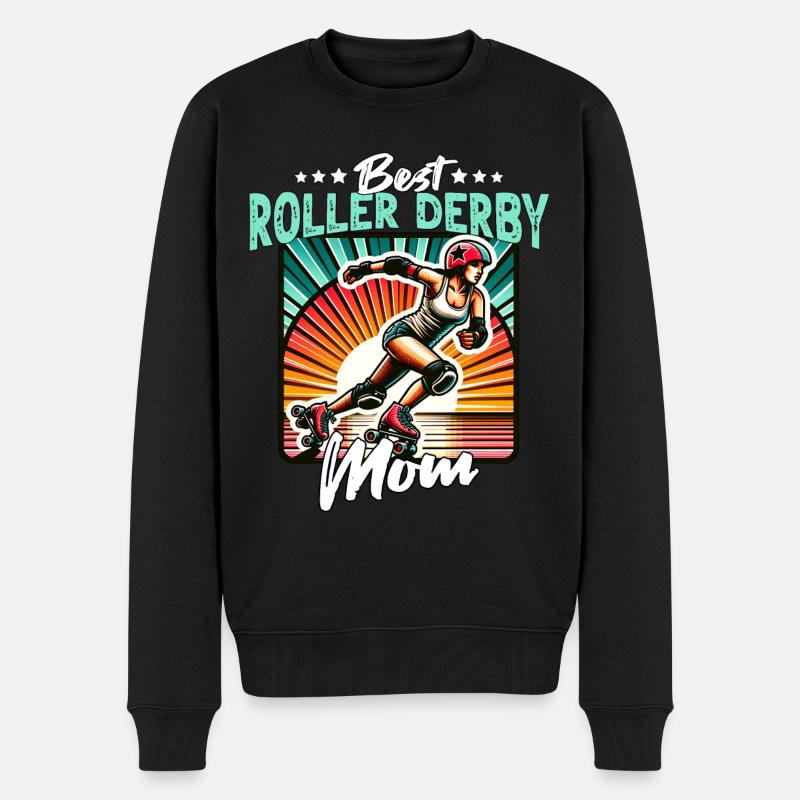 Roller Derby Mama - Männer Premium Bio Pullover - Schwarz