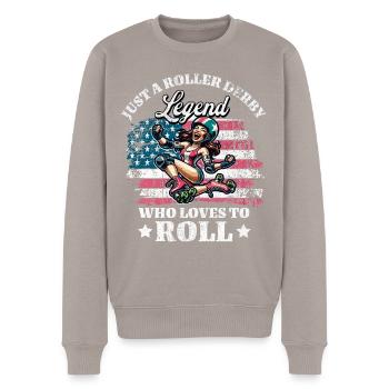 Joueur américain de roller derby - Pull Premium bio Homme - taupe - Devant - Nico (187cm)