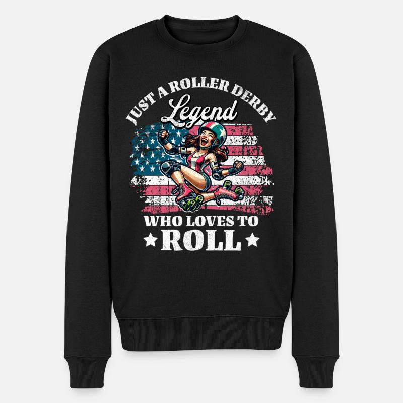US Roller Derby Player - Men's Premium Organic Jumper - black