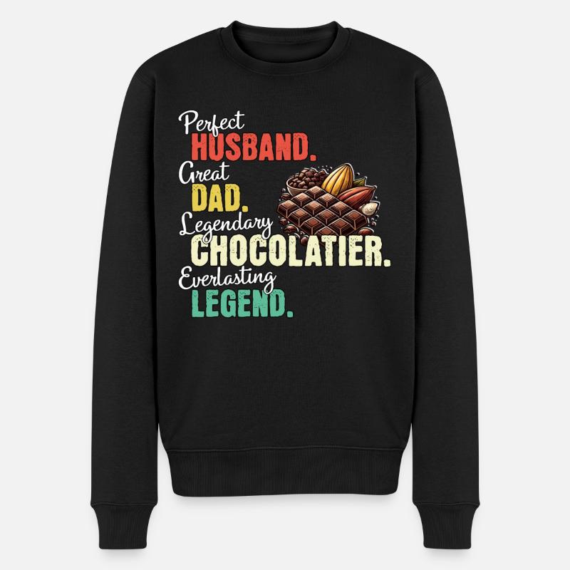 Chocolatier Papa - Männer Premium Bio Pullover - Schwarz