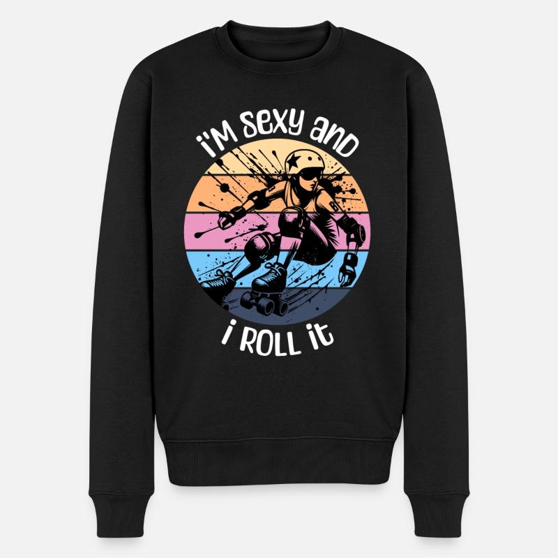 Roller Derby Sprüche - Männer Premium Bio Pullover - Schwarz
