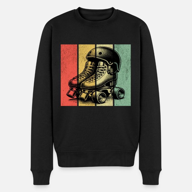 Roller Derby Retro - Männer Premium Bio Pullover - Schwarz