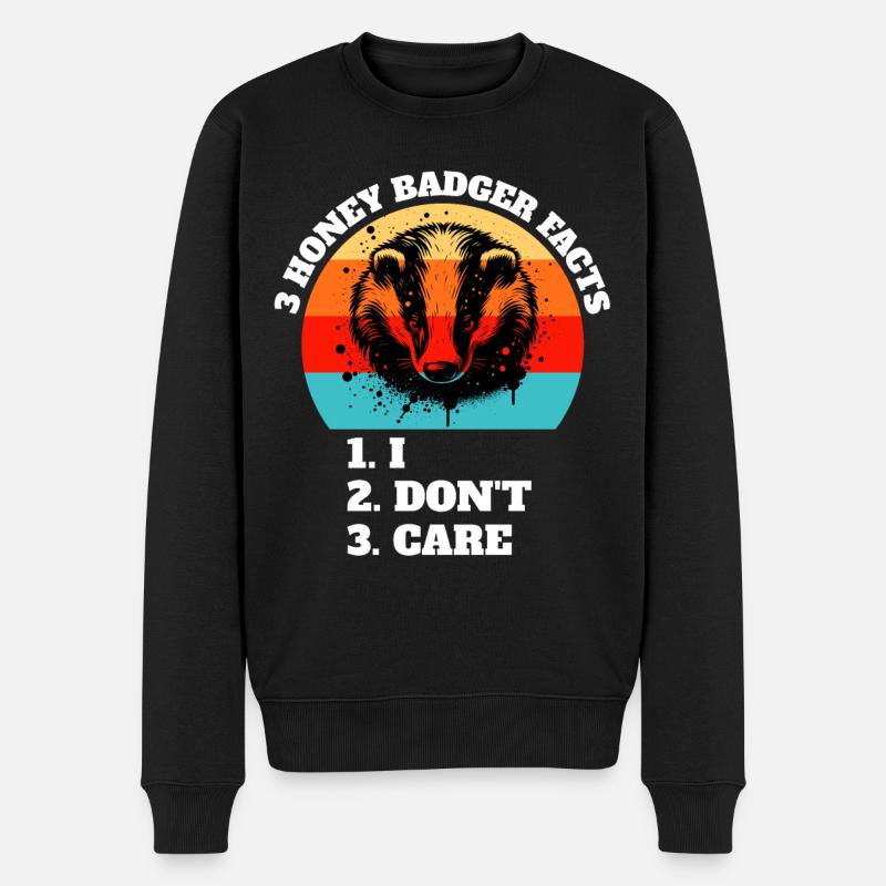 Honigdachs Sprüche - Männer Premium Bio Pullover - Schwarz