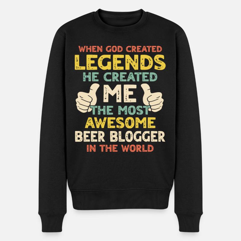 Bier Blogger - Männer Premium Bio Pullover - Schwarz