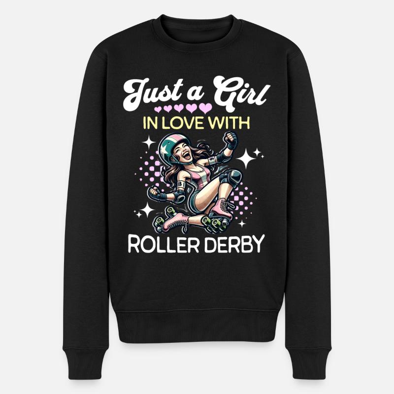 Roller Derby Mädchen - Männer Premium Bio Pullover - Schwarz