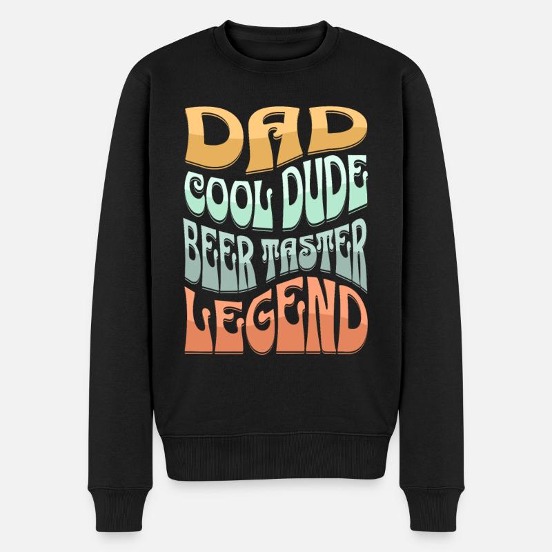 Testeur de bière papa - Pull Premium bio Homme - noir