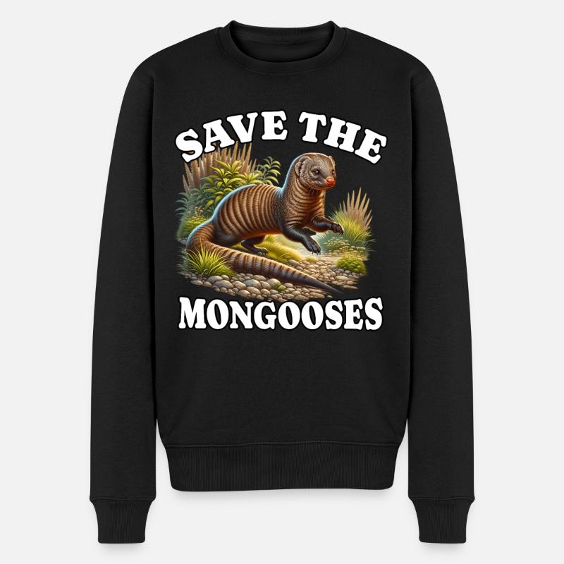 Save Erdmännchen - Männer Premium Bio Pullover - Schwarz