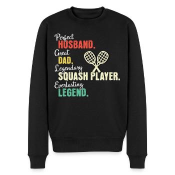 Papa joueur de squash - Pull Premium bio Homme - noir - Devant - Nico (187cm)