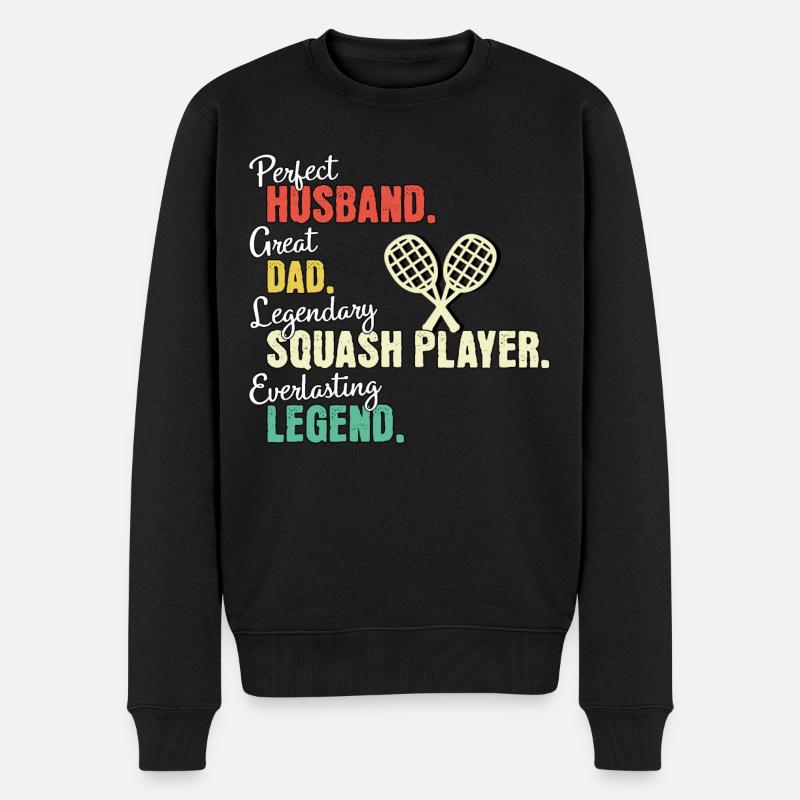 Papa joueur de squash - Pull Premium bio Homme - noir