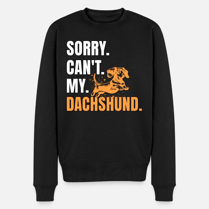 Dackel Dachshund - Männer Premium Bio Pullover - Schwarz