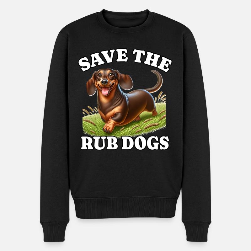 Dachshund Save Dackel - Männer Premium Bio Pullover - Schwarz