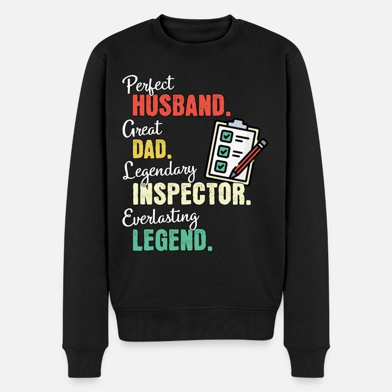 Inspektor Papa - Männer Premium Bio Pullover - Schwarz