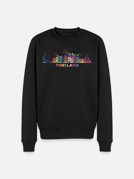 Portlander Skyline Portland - Men's Premium Organic Jumper - black