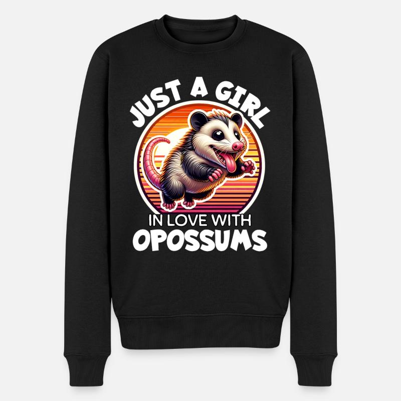 Une fille aime l’opossum - Pull Premium bio Homme - noir