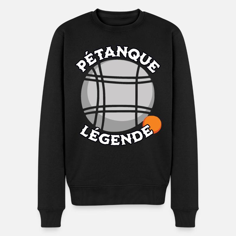 Petanque Legende - Männer Premium Bio Pullover - Schwarz