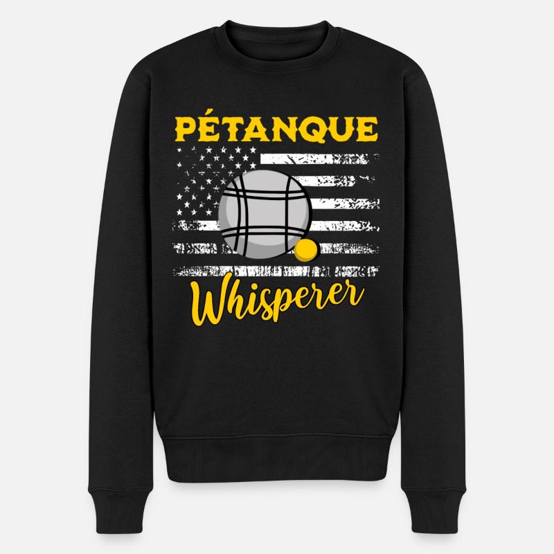 Petanque Sprüche - Männer Premium Bio Pullover - Schwarz