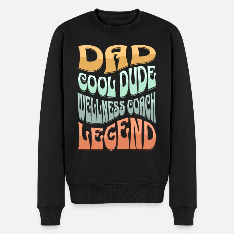 Papa Coach Bien-être - Pull Premium bio Homme - noir