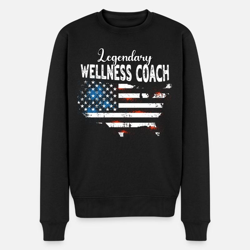 Wellness Coach US - Männer Premium Bio Pullover - Schwarz