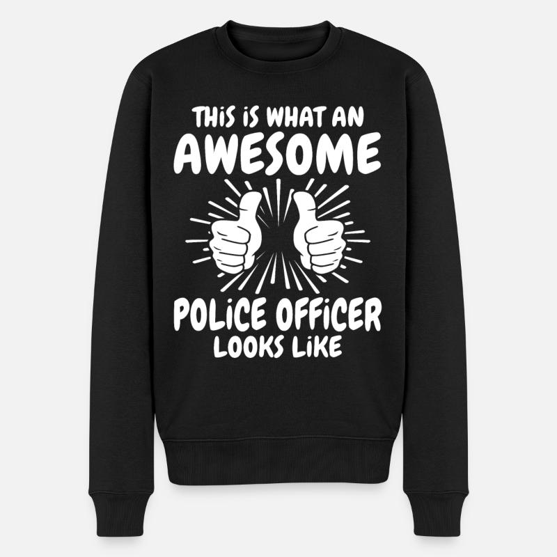 Polizist - Männer Premium Bio Pullover - Schwarz