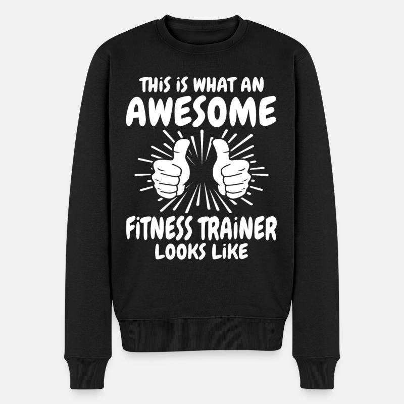 Fitnesstrainer - Männer Premium Bio Pullover - Schwarz