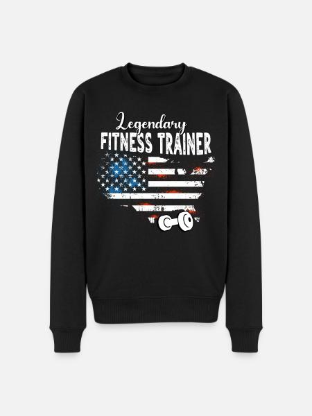 Fitnesstrainer US - Männer Premium Bio Pullover - Schwarz