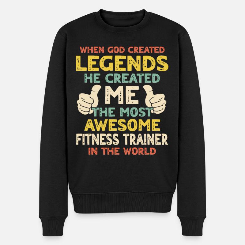 Fitnesstrainer - Männer Premium Bio Pullover - Schwarz