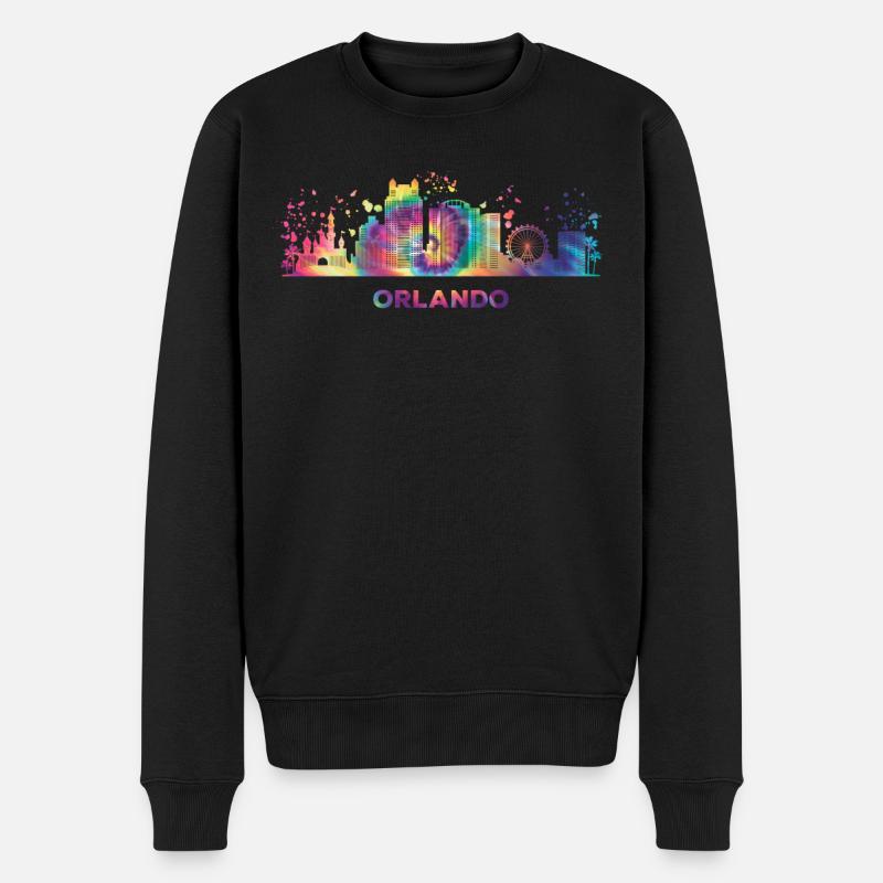 Orlandoan Skyline Orlando - Männer Premium Bio Pullover - Schwarz