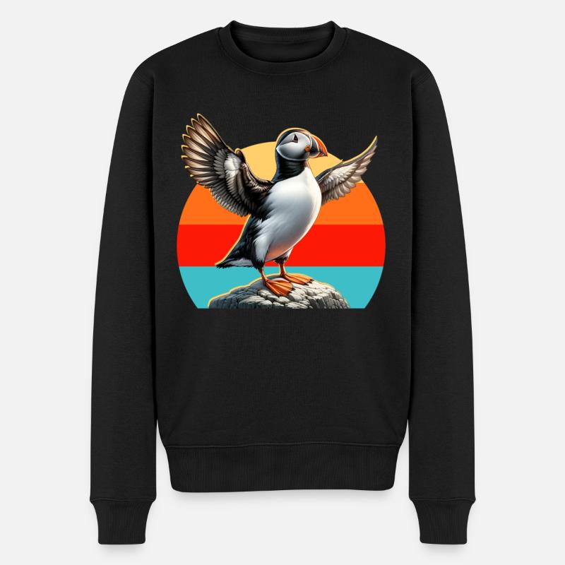 Motif de macareux - Pull Premium bio Homme - noir