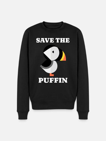 Save Puffin - Men's Premium Organic Jumper - black