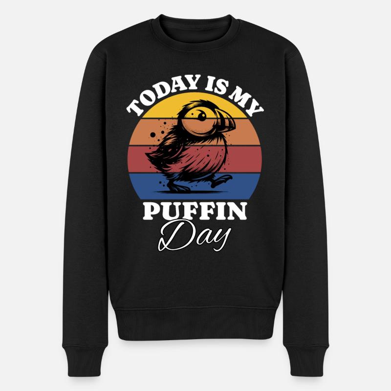 Papageientaucher - Männer Premium Bio Pullover - Schwarz