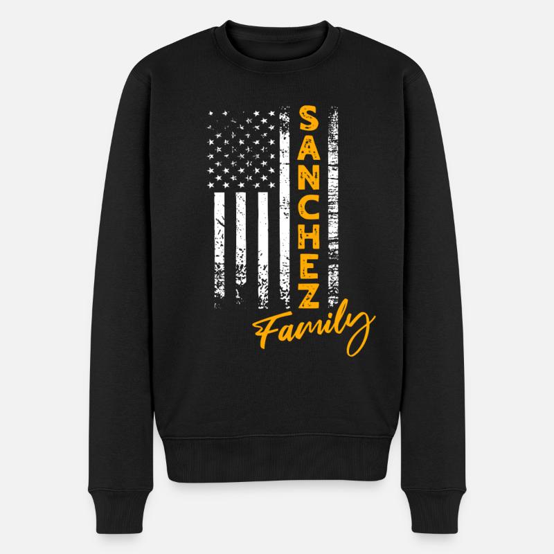 Sanchez USA - Männer Premium Bio Pullover - Schwarz