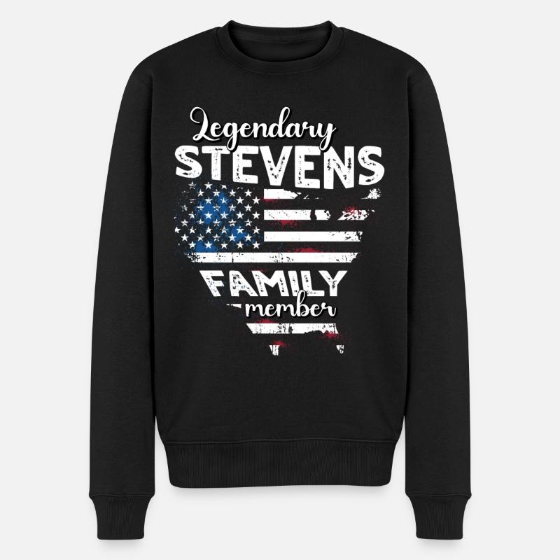 Famille Stevens, États-Unis - Pull Premium bio Homme - noir