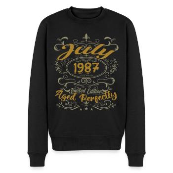 Juli 1987 Geburtstag Juli 1987 Geschenk 1987 - Männer Premium Bio Pullover - Schwarz - Vorne - Nico (187cm)