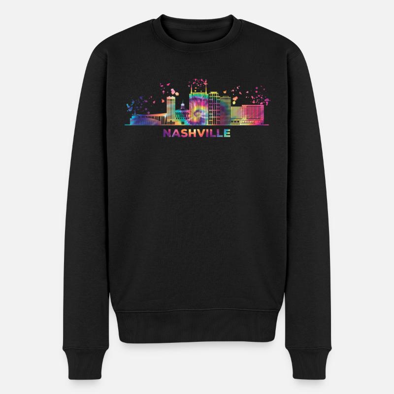 Skyline de Nashville - Pull Premium bio Homme - noir