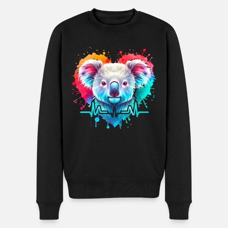 Koala Cardio - Pull Premium bio Homme - noir