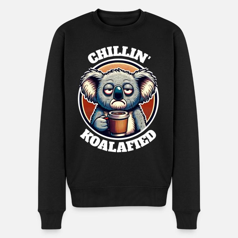 Koala Sprüche - Männer Premium Bio Pullover - Schwarz