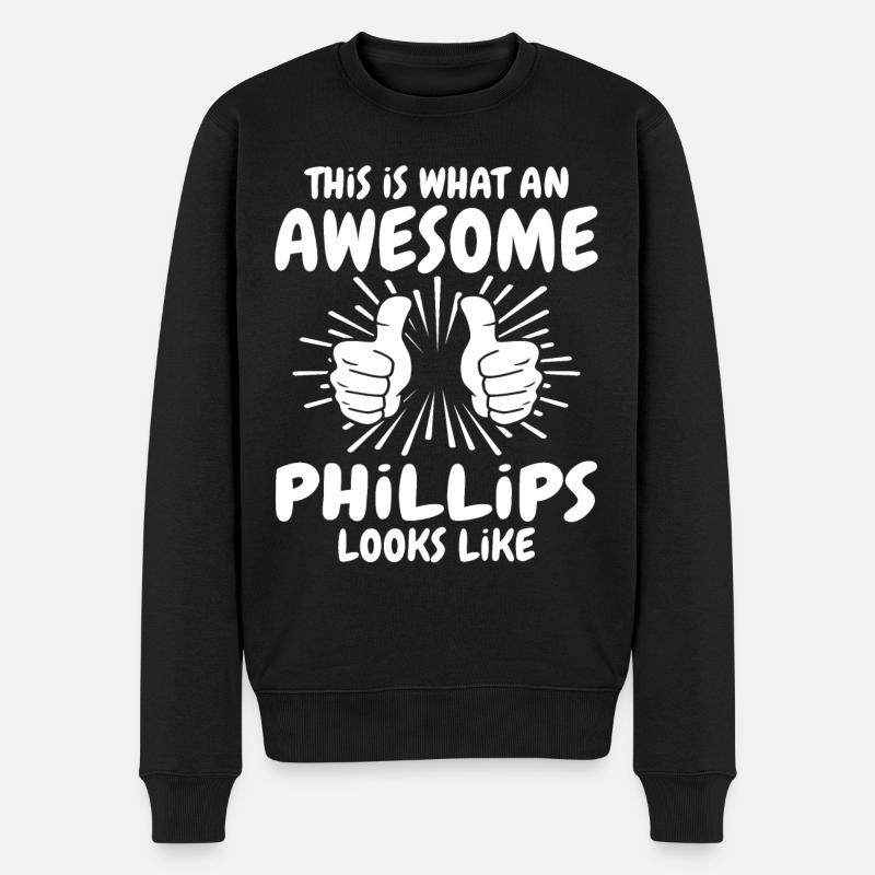 Phillips - Männer Premium Bio Pullover - Schwarz