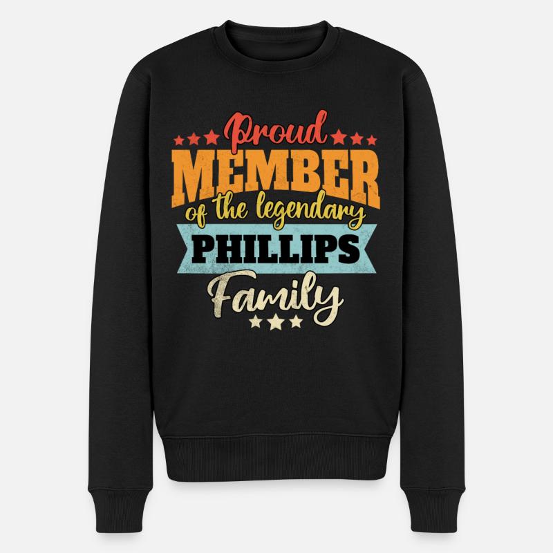 Nom : Phillips - Pull Premium bio Homme - noir