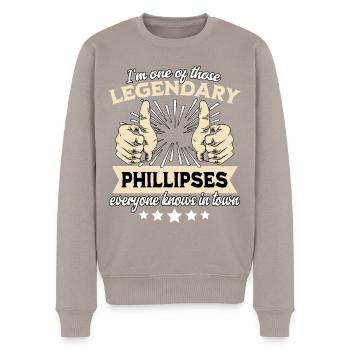 Légende légendaire de Phillips - Pull Premium bio Homme - taupe - Devant - Nico (187cm)
