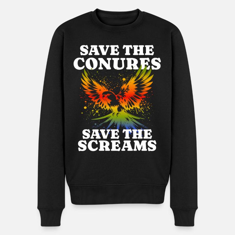 Save Sun Conure - Männer Premium Bio Pullover - Schwarz