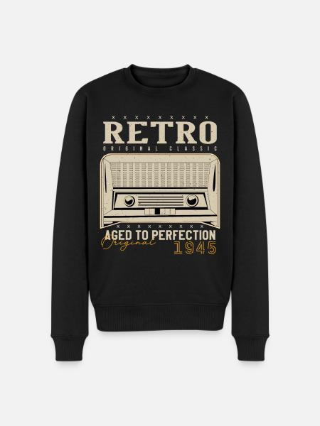 Retro 1945 Birthday Gift 1945 Vintage 1945 - Men's Premium Organic Jumper - black