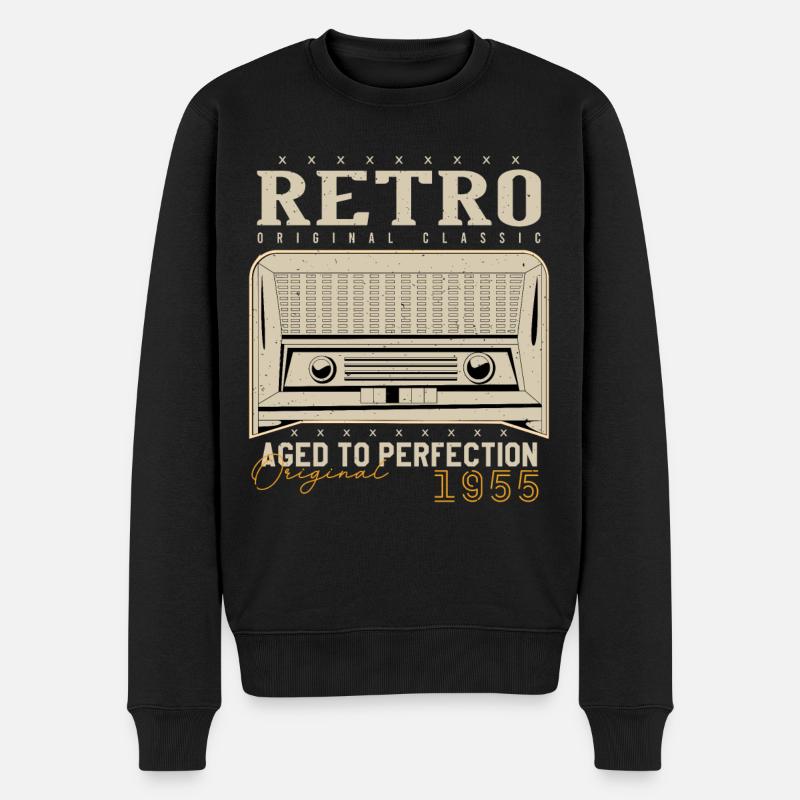 Retro 1955 Geburtstagsgeschenk 1955 Jahrgang 1955 - Männer Premium Bio Pullover - Schwarz