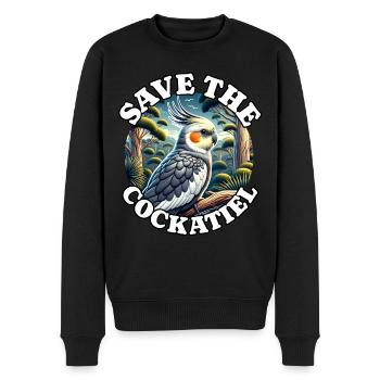 Save Cockatiel - Men's Premium Organic Jumper - black - Front - Nico (187cm)