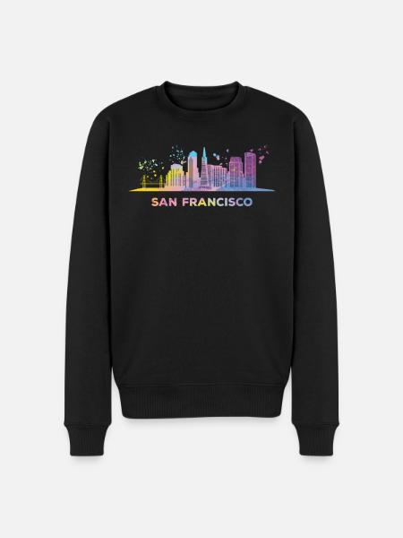 De Horizon van San Franciscanen San Francisco - Mannen Premium Bio sweater - zwart