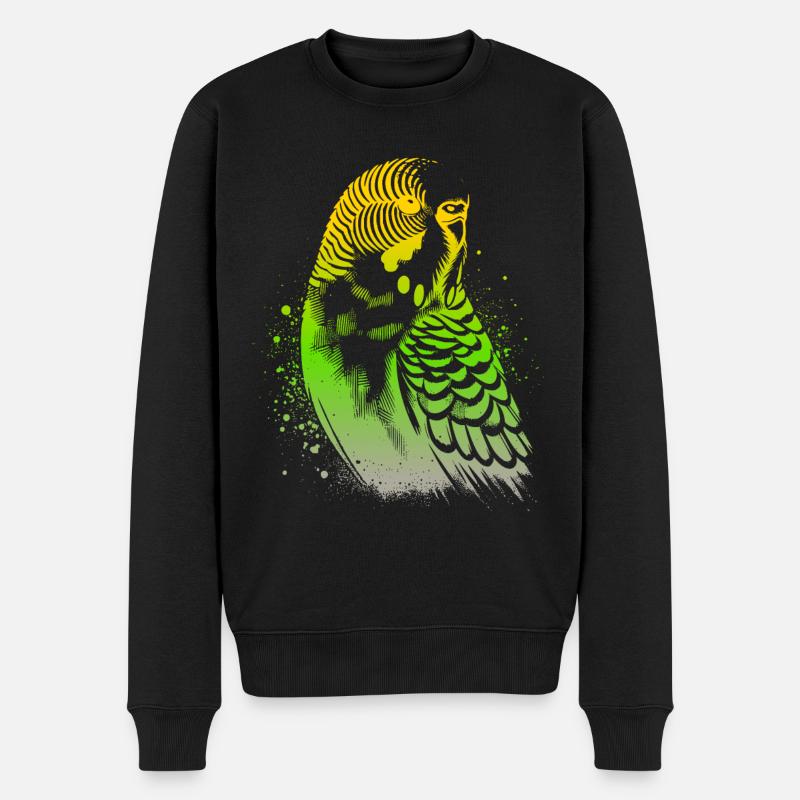 Perruche ondulée - Pull Premium bio Homme - noir