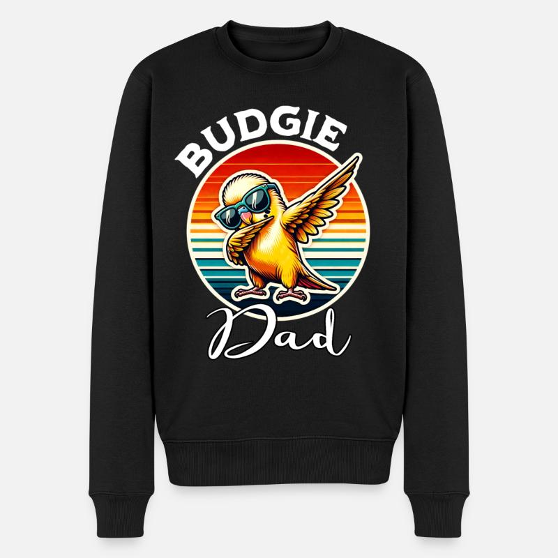 Budgerigar Budgie Dad - Männer Premium Bio Pullover - Schwarz