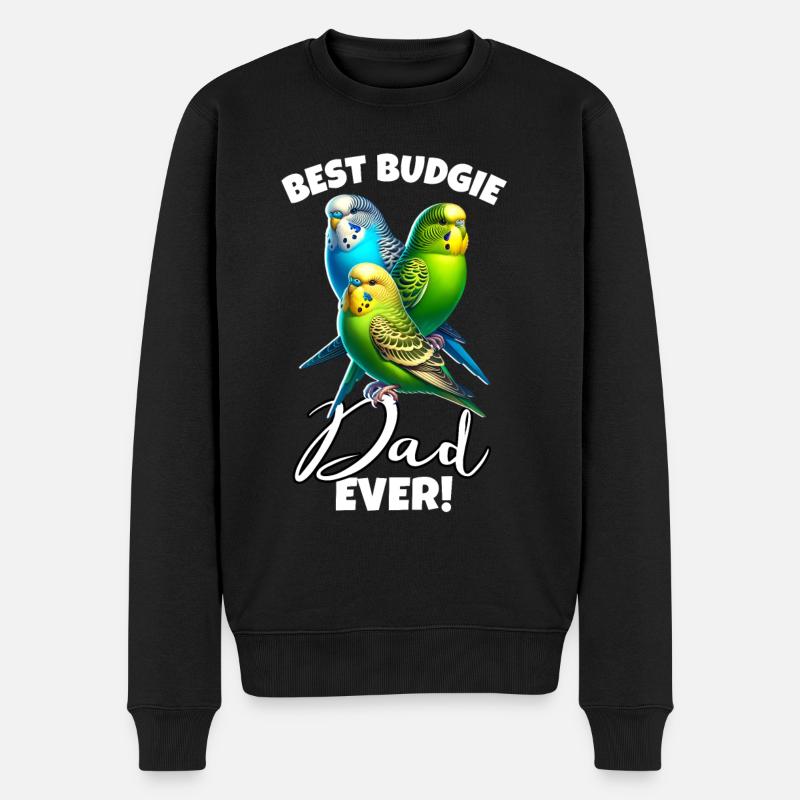 Bester Budgerigar Budgie Papa - Männer Premium Bio Pullover - Schwarz